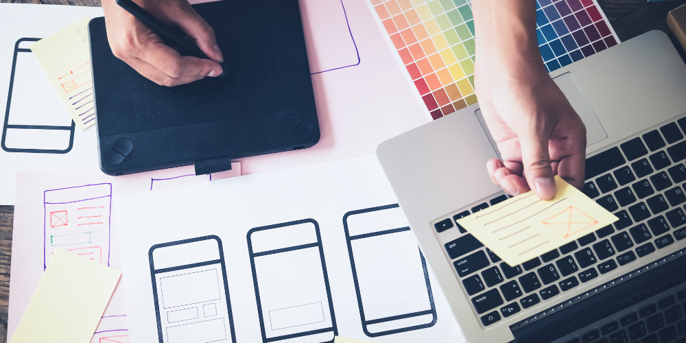 a person working on a website framework